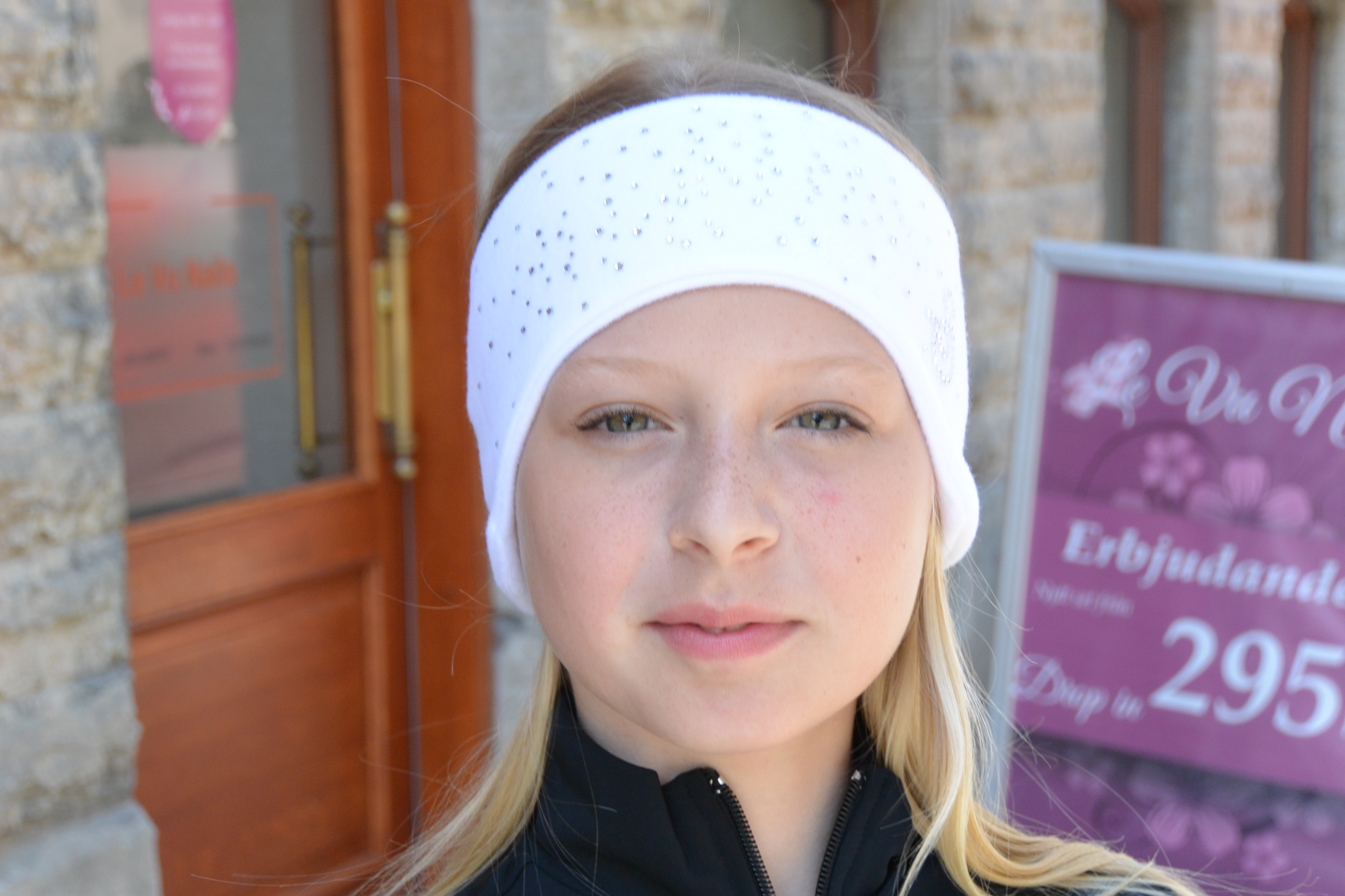 Pannband i microfleece i rött - 3