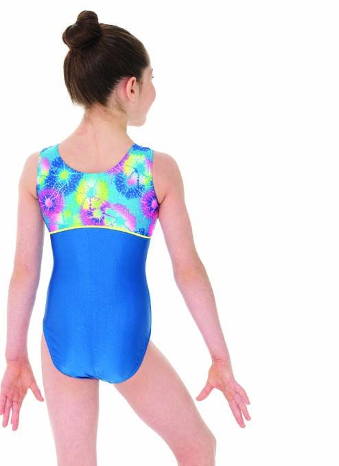 Ärmlös dräkt i mönstrad och enfärgad lycra - 2