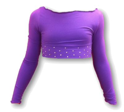 Lila crop top från Bolero med Swarovski