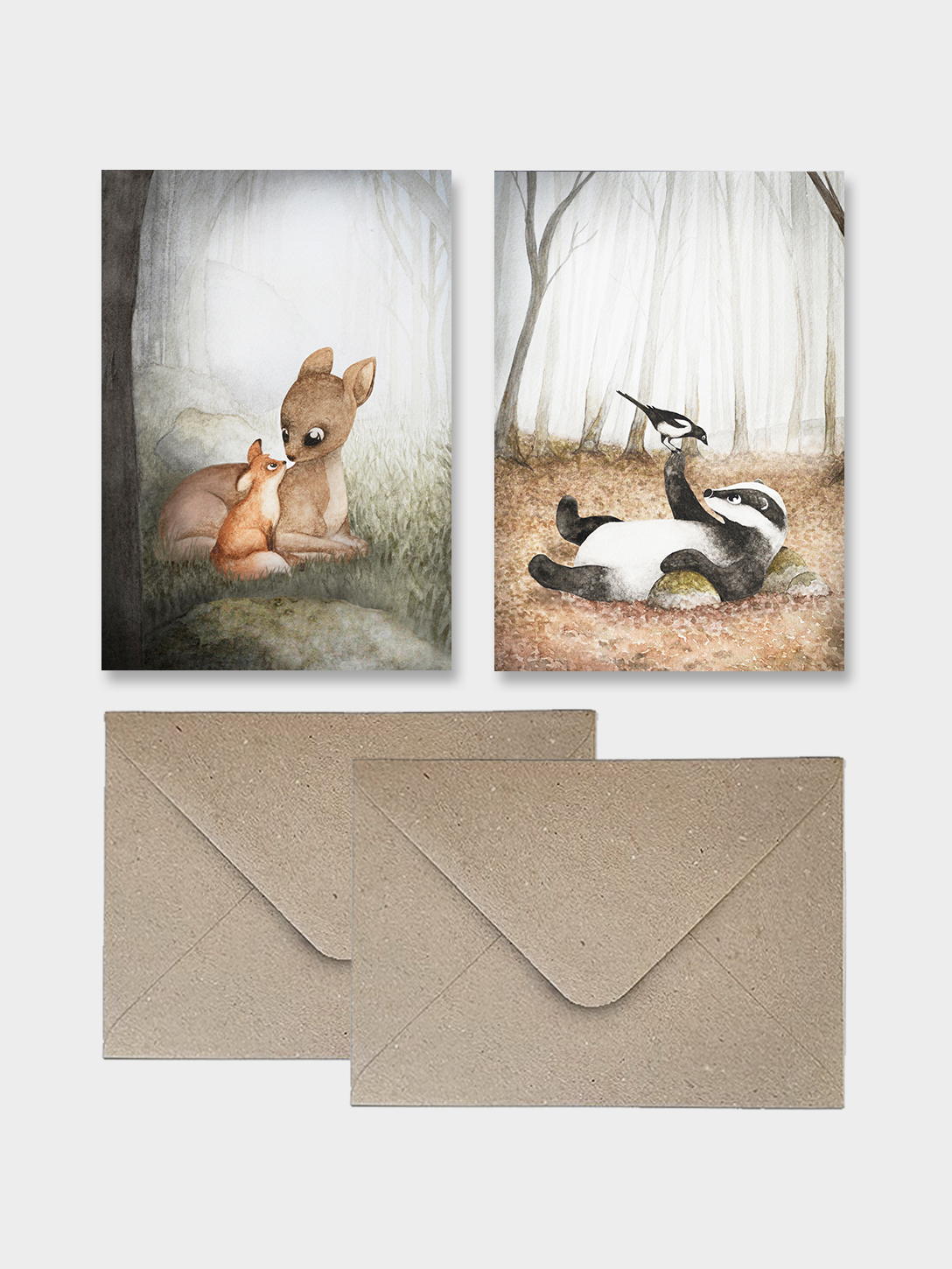 Rut & Idun och Beppe & Sam - Vykort 2-pack