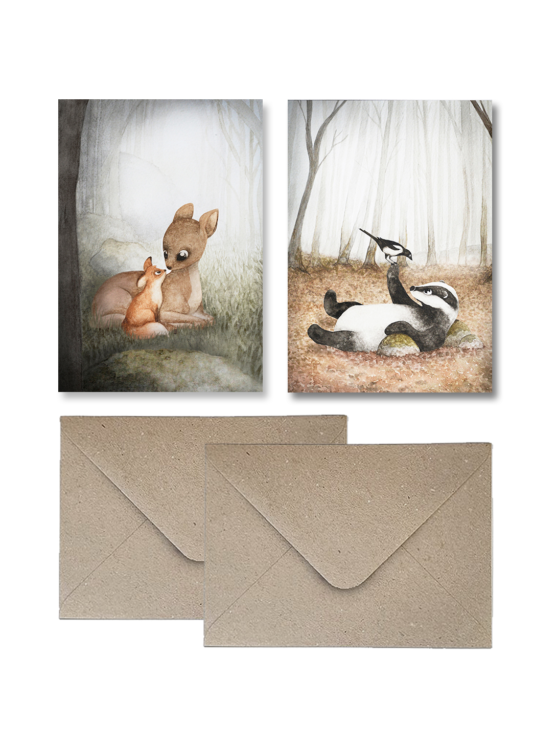 Rut & Idun och Beppe & Sam - Vykort 2-pack