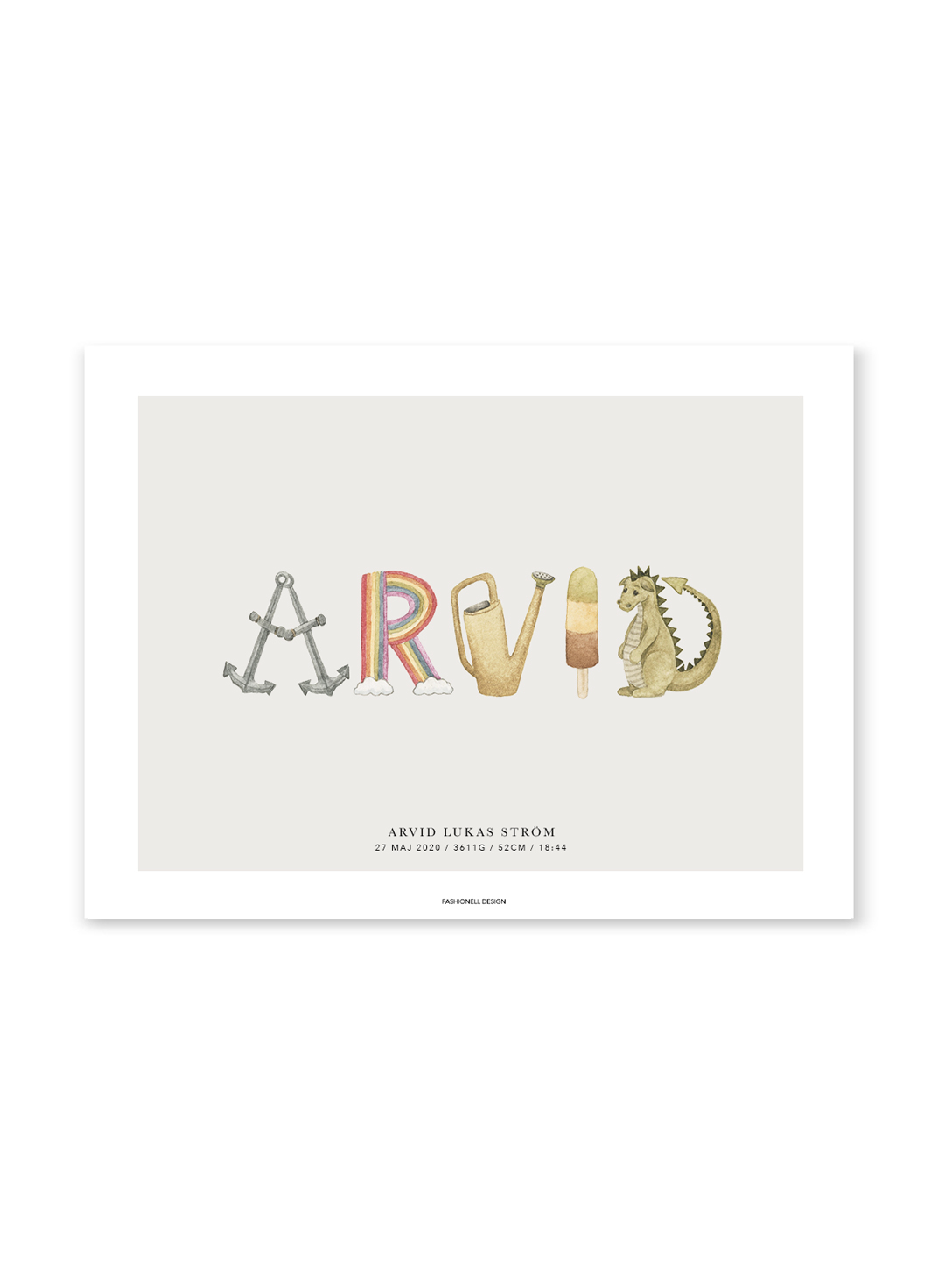 Playful name poster