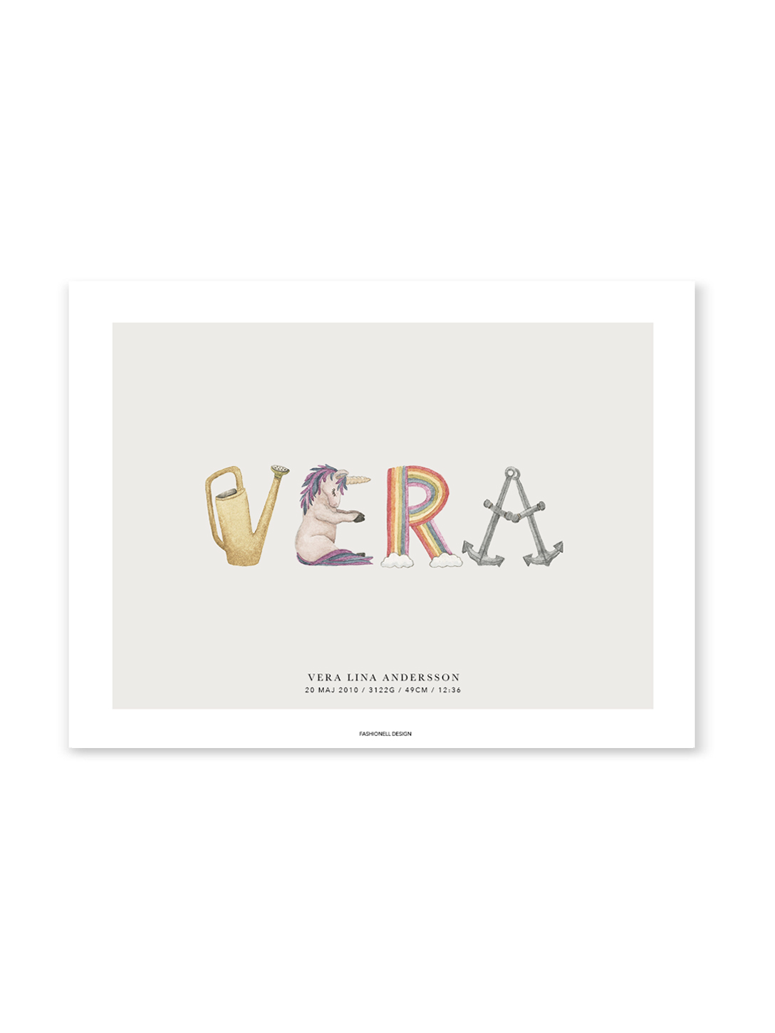 Playful name poster