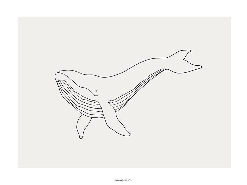 Whale Line art