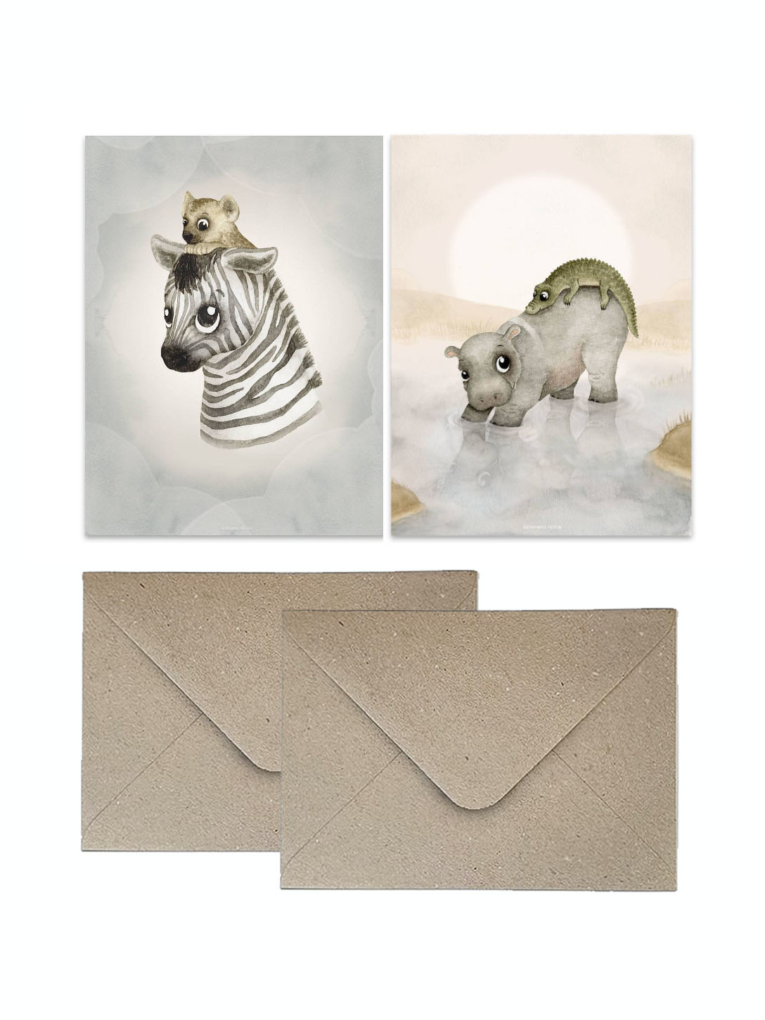 Vykort 2-pack - Zia & Harris och  Fred & Kelly