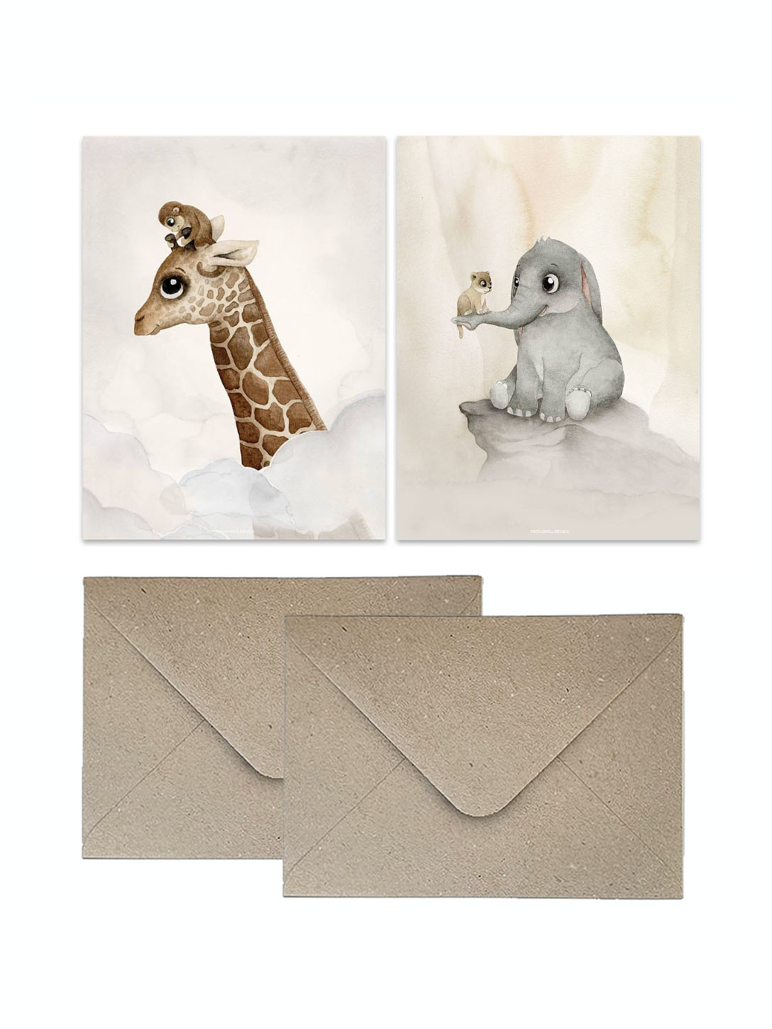 Vykort 2-pack - Alice & Gloria och Luna & Elof