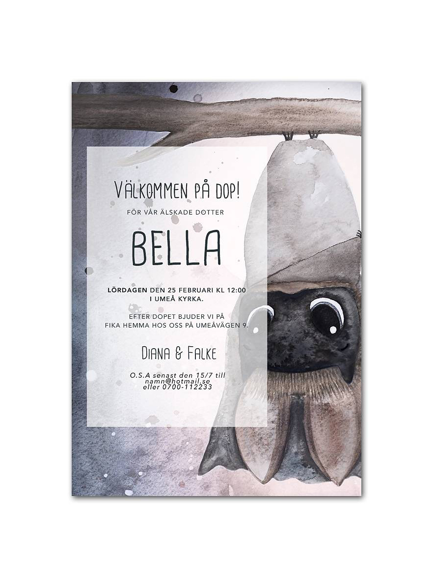 Inbjudningskort Bella