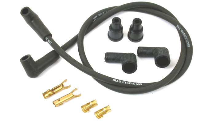 Universal tändkabel kit, 8mm BlueStreak,Sv.