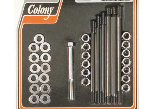 Motor Case Bolt Kit, FL 1948-64,Std,Chr