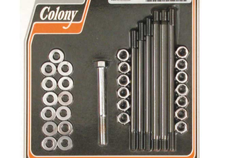 Motor Case Bolt Kit, FL 1948-64,Std,Chr