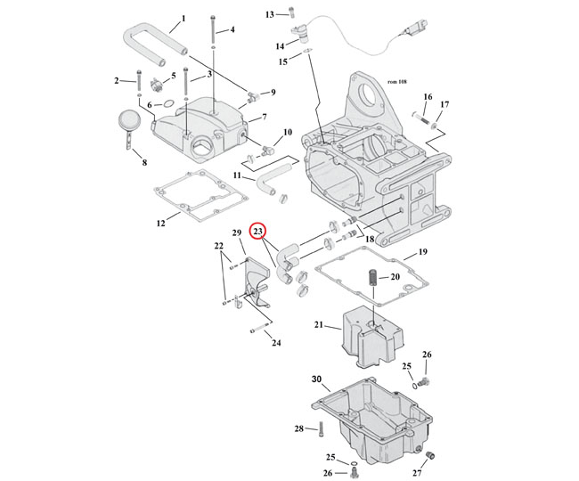 Oljeslang Twincam Fxd 00-05,Flt 00-06
