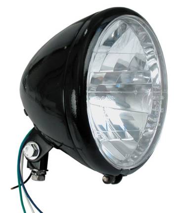Springer Style Headlamp 6-1/2" Svart, "E"