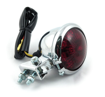 Bates Style Led Taillight Chr, Red Lens