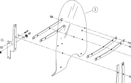 Window Kit,FLHR 1994-upp, Std, Klar - 2