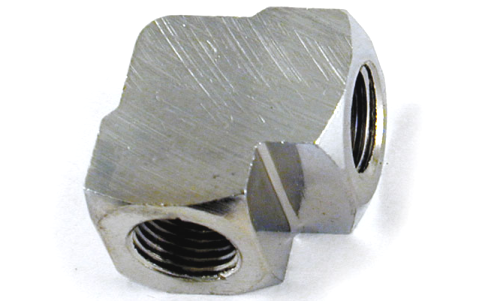 Nippel 1/8" NPT 90° Hona/Hona, Chr