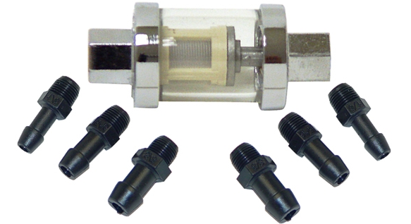 Bränslefilter,Kort,Glas, 1/4-3/8" Slang