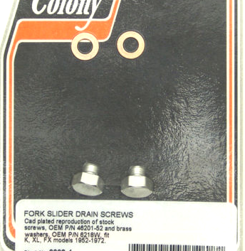 Fork Slider Drain Screws K/XL/FX 1952-72, Chr