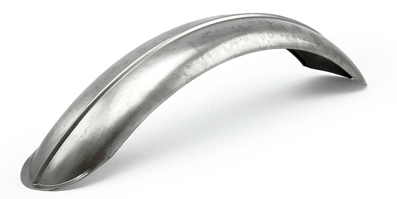 Ribbad Framskärm, B=4",H6"L23", av stålplåt