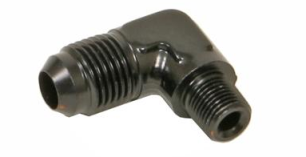Anslutn. 1/8" Npt till svivel #6 90°, Svart
