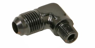 Anslutn. 1/8" Npt till svivel #6 90°, Svart
