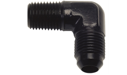 Anslutn. 1/4" Npt till svivel #6 90°, Svart