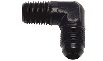 Anslutn. 1/4" Npt till svivel #6 90°, Svart