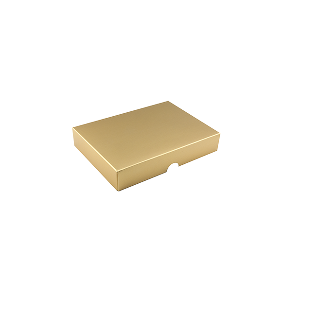Lid for 12 piece chocolate box, matte gold