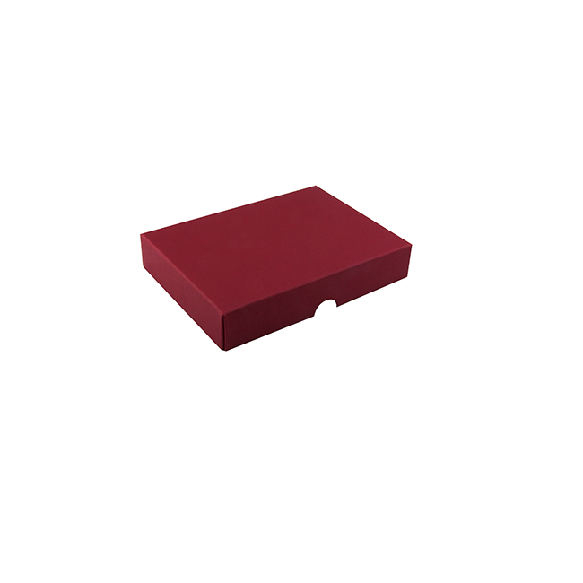 Lid for 12 piece chocolate box, red texture-embossed