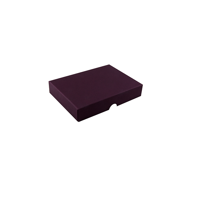 Lid for 12 piece chocolate box, burgundy texture-embossed