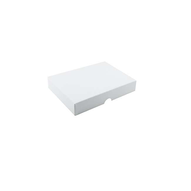 Lid for 12 piece chocolate box, white texture-embossed