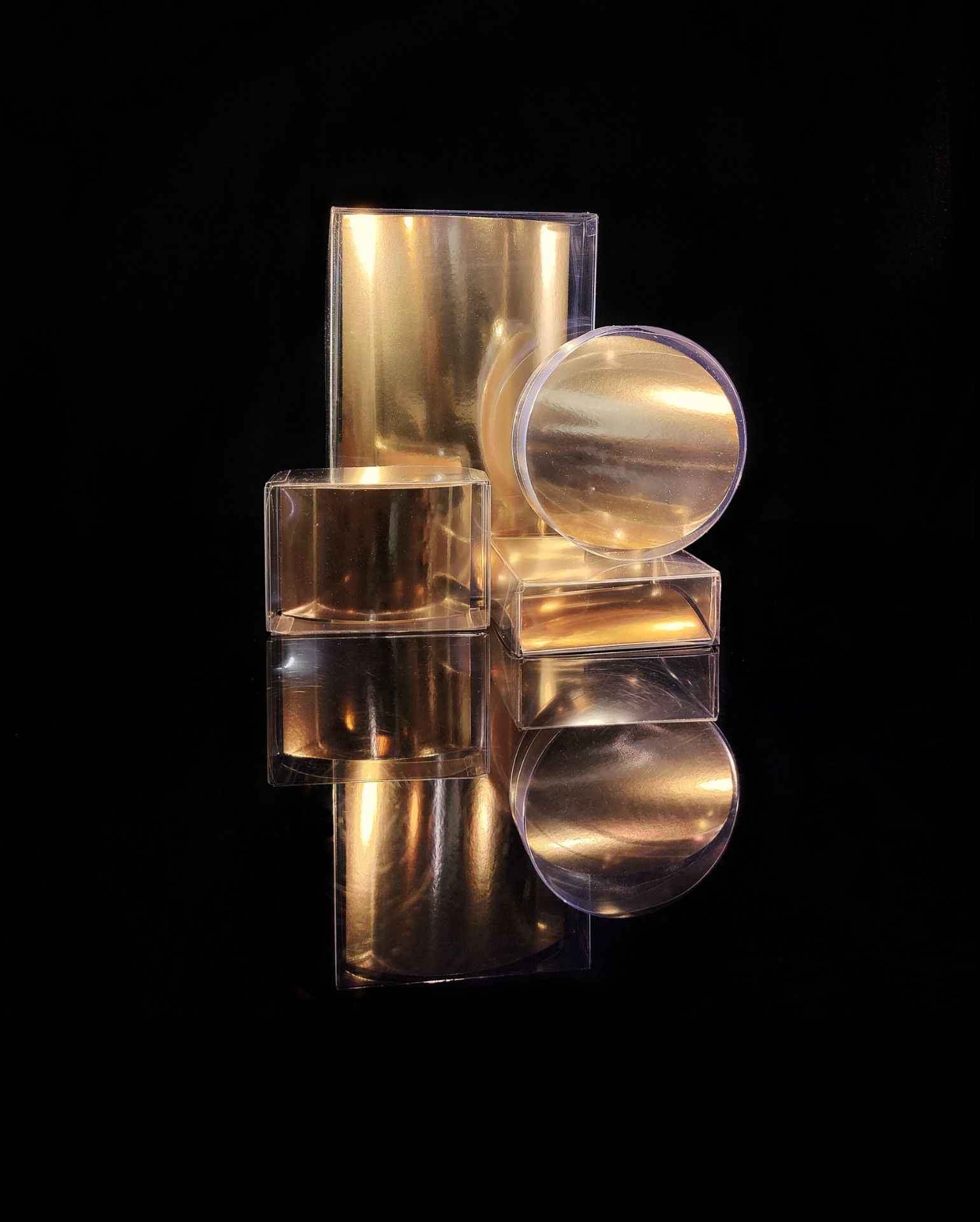Transparenta PVC-askar