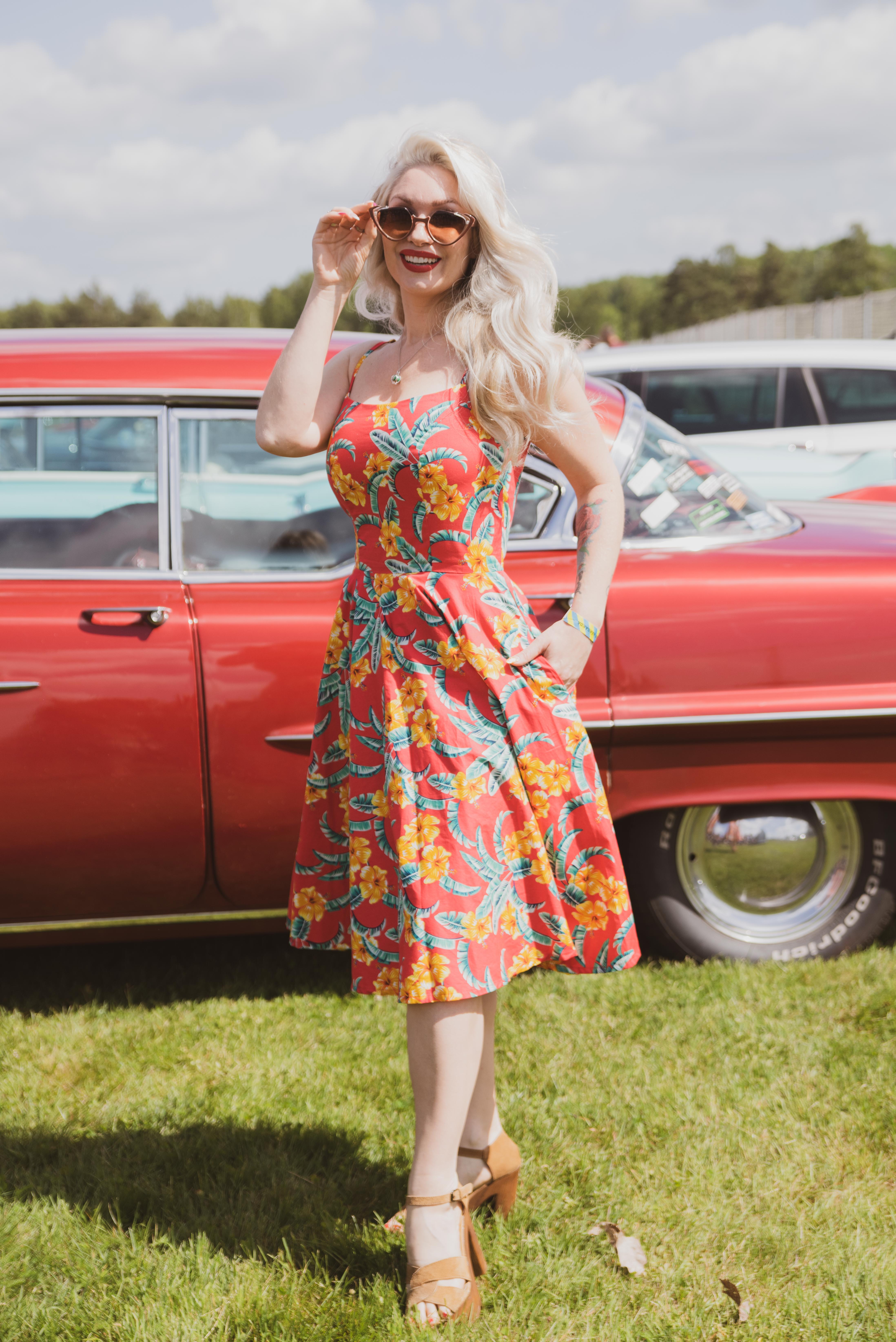 VaVooms Design Mary Red Tropical Dress Johannas Rockabilly