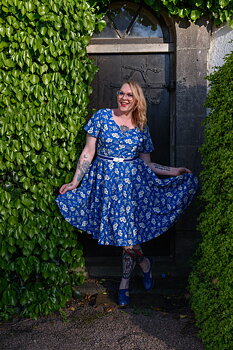 VaVooms Design - Lillemor Blue Flower Dress