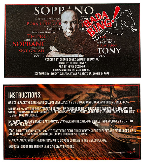 Instruktionskort - Sopranos