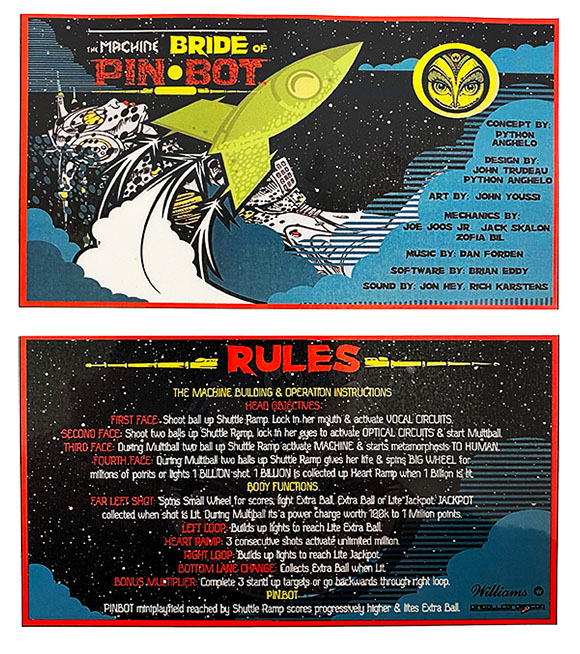 Instruktionskort - Machine, The: Bride of Pinbot