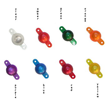 Plastic Mini Light Domes With Screw Tabs - Orange