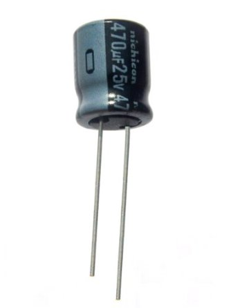 Capacitor (radial) 470 µF 25V
