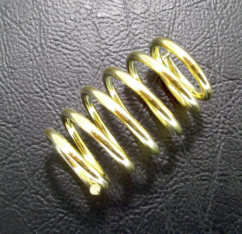 Ball Shooter (Plunger) Barrel Spring - Gold/Brass (length 0.875")