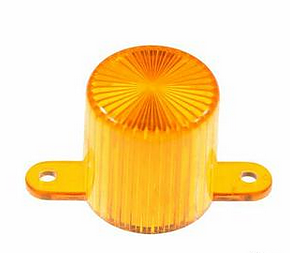 Plastic Light Dome, screw tabs - Orange