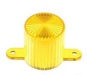 Plastic Light Dome, screw tabs - Yellow