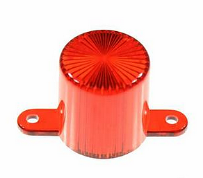 Plastic Light Dome, screw tabs - Red