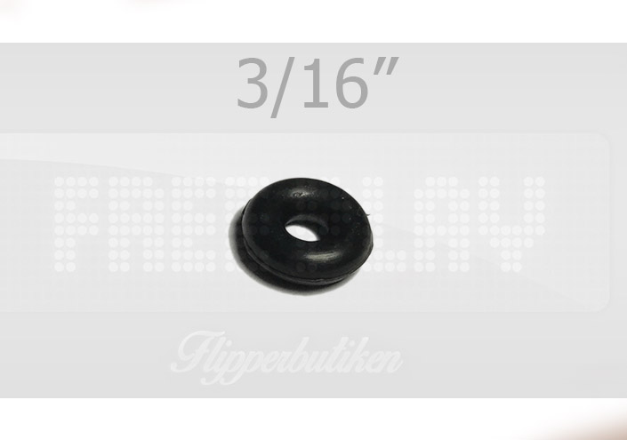 3/16" svart gummiring - Premium