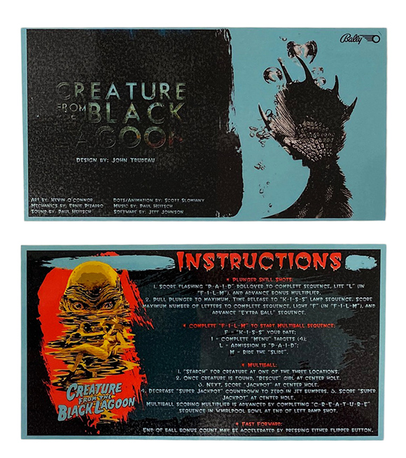 Instruktionskort - Creature from the Black Lagoon