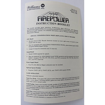 Firepower - Operator Instruction Booklet