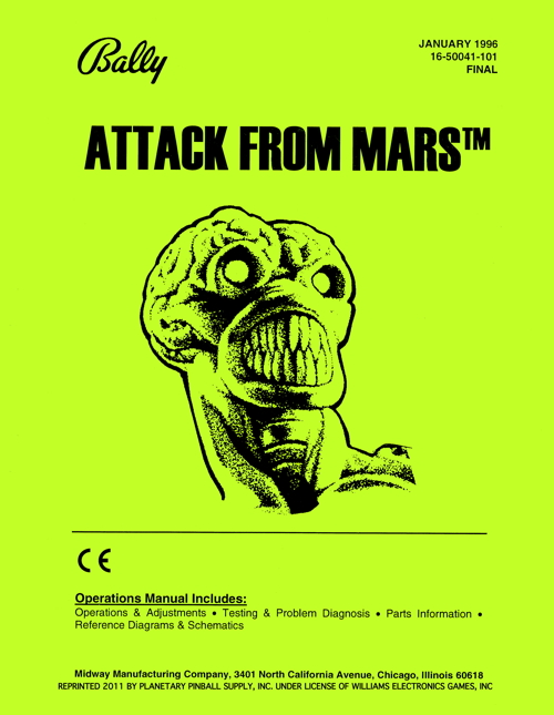 Attack from Mars (Bally) - Manual