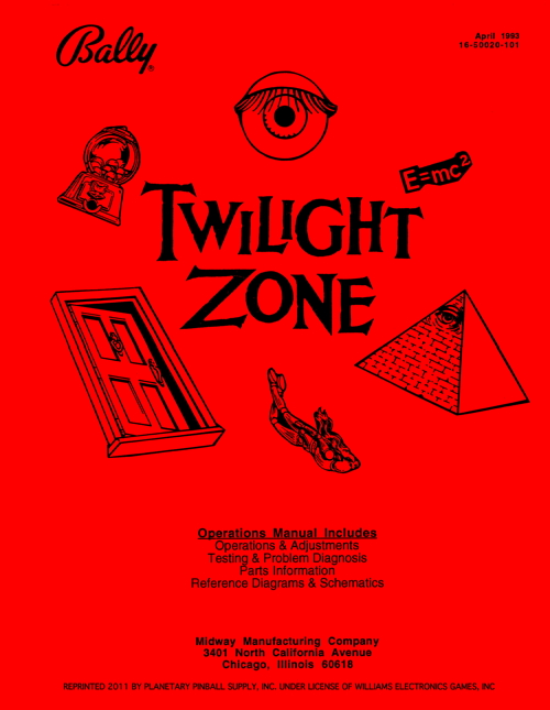 Twilight Zone (Bally) - Manual