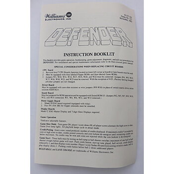 Defender - Instruction Booklet
