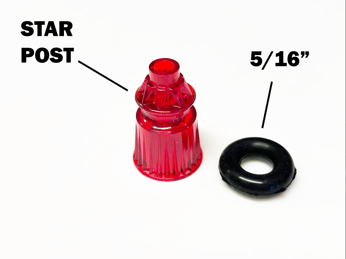 Jpop Pink Plastic Translucent Star Posts 1-1/16" Tall - 2