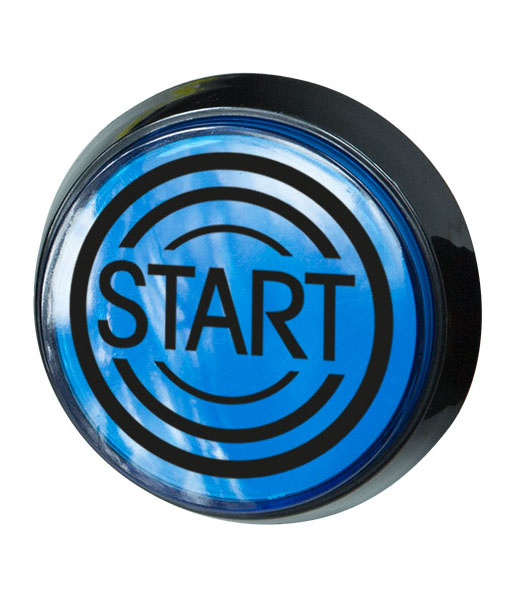 Data East Start Button - Blå