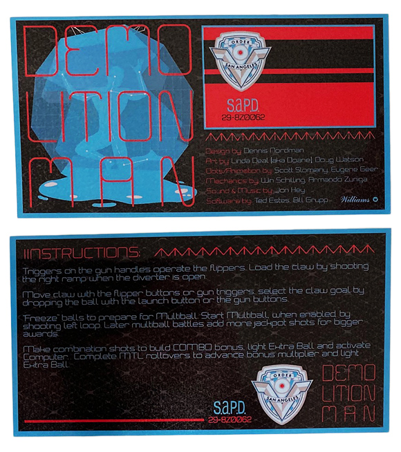 Instruction Card - Demolition Man